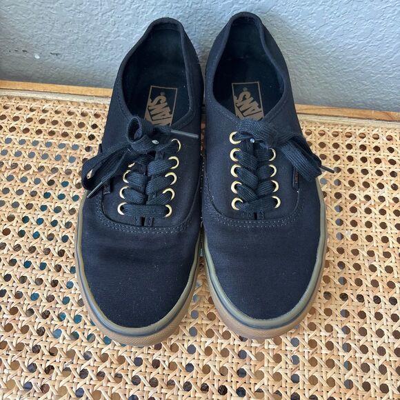 Vans Black Tie Shoes Excellent Condition Size Mens 7 Women 8.5 - Picture 6 of 10